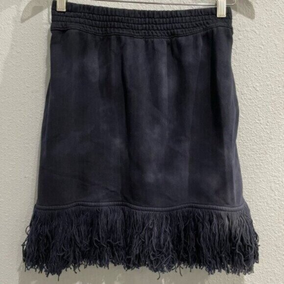 Pinko Western Fringe Mini Skirt Boho Shabby Chic Stretch Stretch With Pockets - Picture 6 of 7